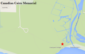 A screen shot image of the Cuckmere Valley War Memorial location on a map map