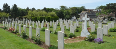 Seaford Cemetery, showing headstones.