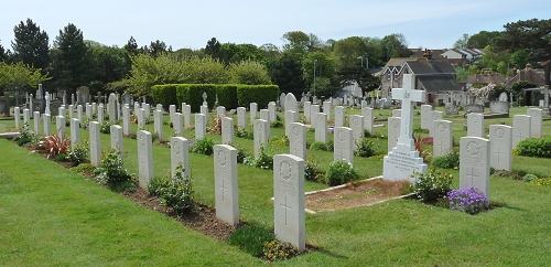 A photograph of graves at Seaford Cemetery.