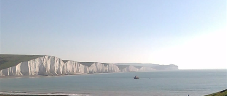 Seven Sisters cliffs and the sea.