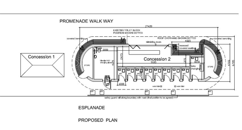 A birds-eye view plan of the proposed Martello Toilets rebuild
