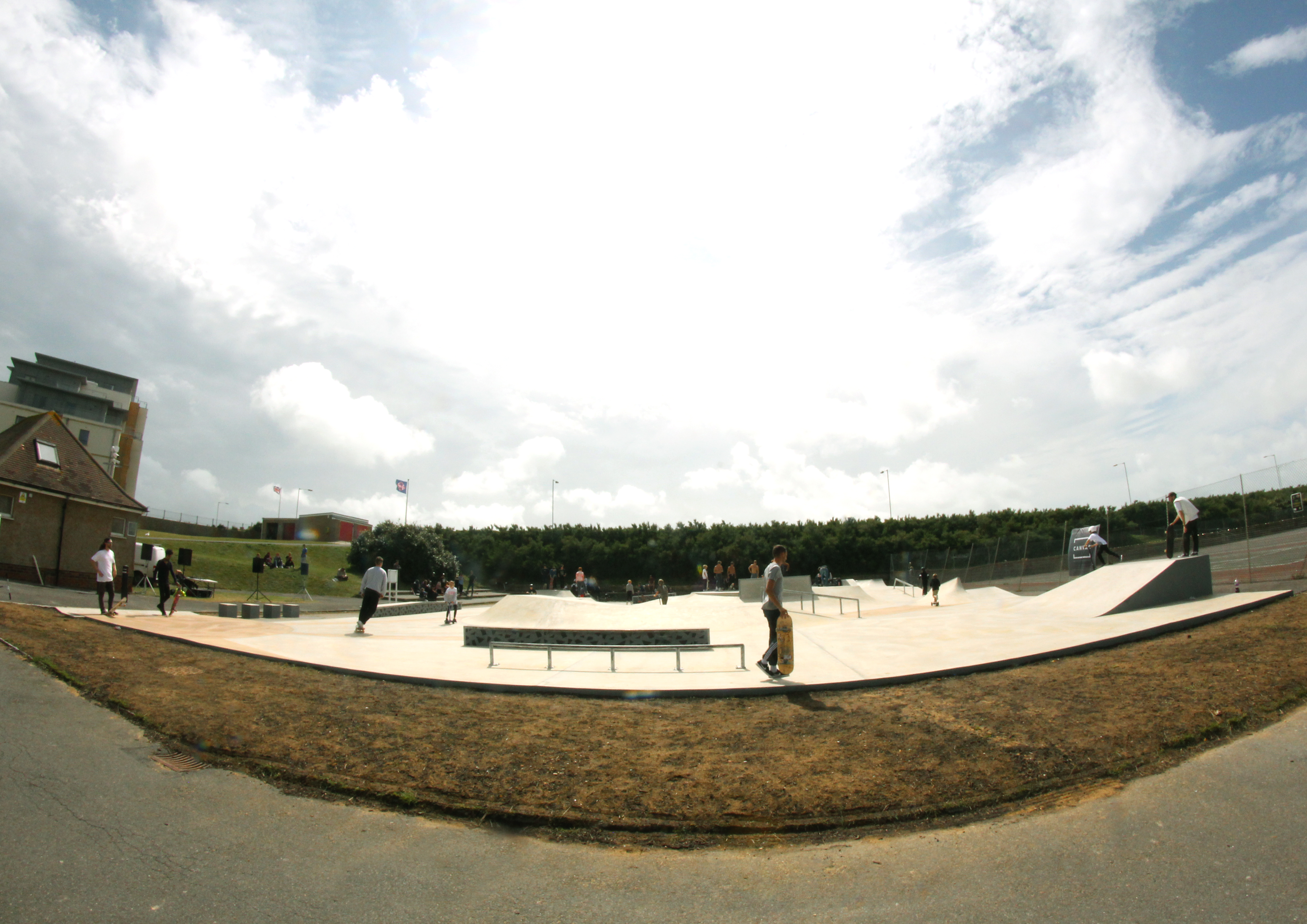 Skatepark with skaters