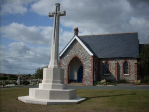 Outside of Seaford cemetery chapel.