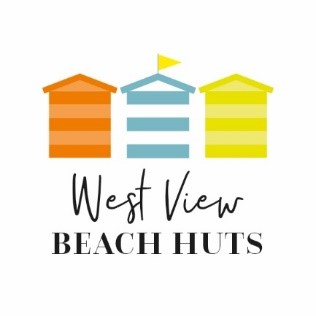 West View Beach hut logo 3 colourful beach huts