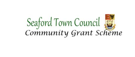 Seaford town council logo with community grant scheme words