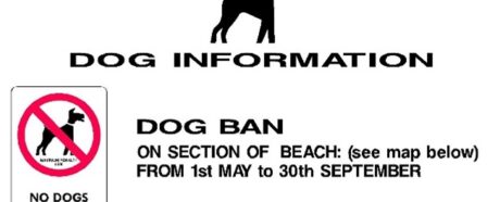Dog information poster for Seaford Beach