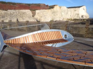 The Shoal memorial structure at Seaford beach splash point.