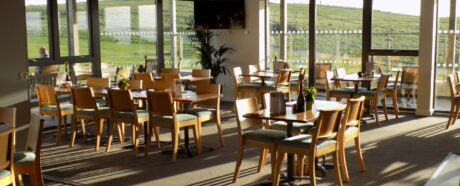 Tables and Chairs set up at the View Restaurant in Seaford East Sussex
