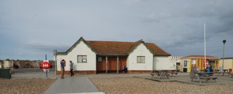 External view of Martello toilet block on Seaford seafront.