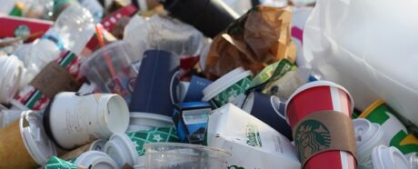 coffee cups and plastic bottles