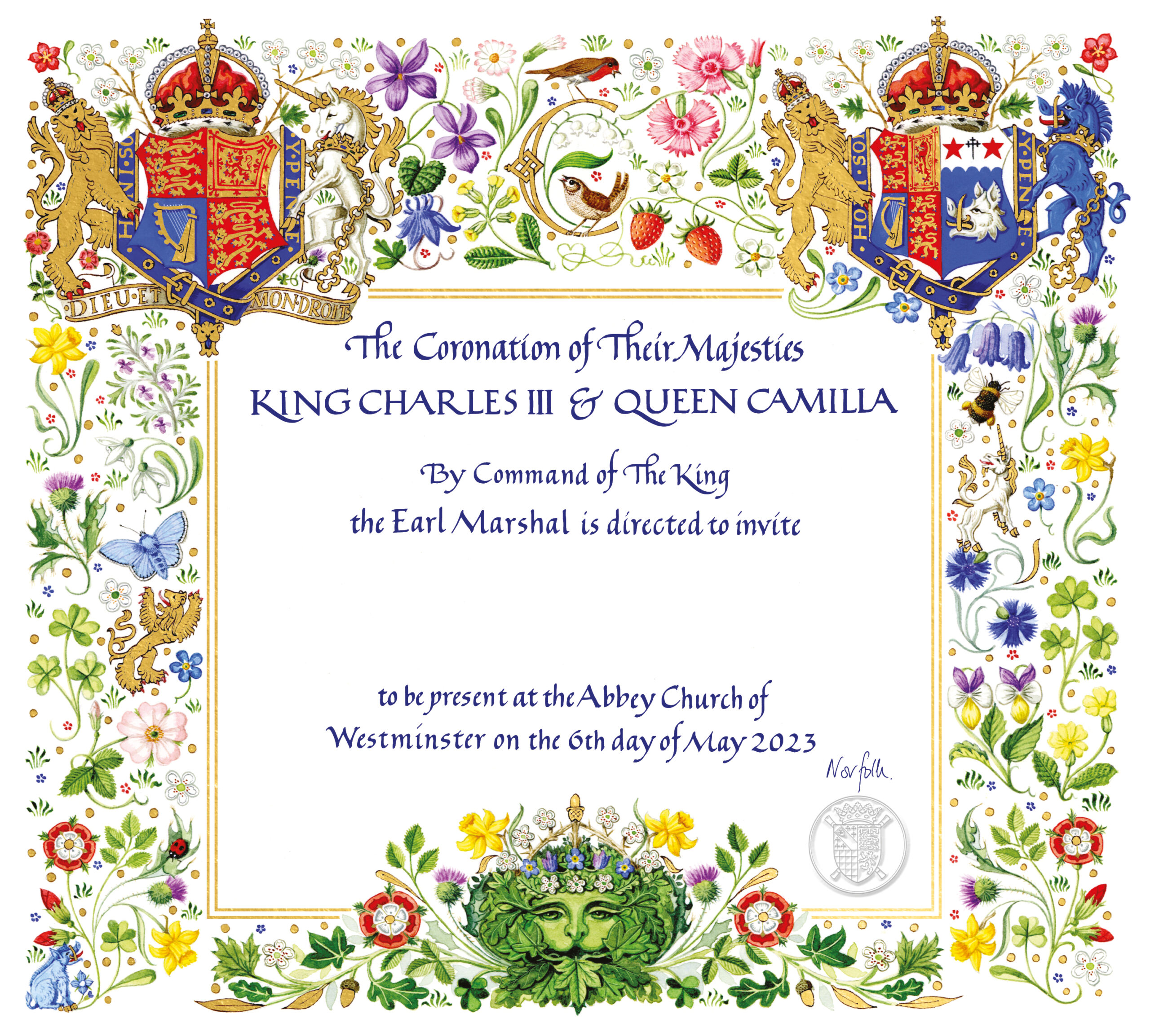 A decorative invitation to the King's Coronation