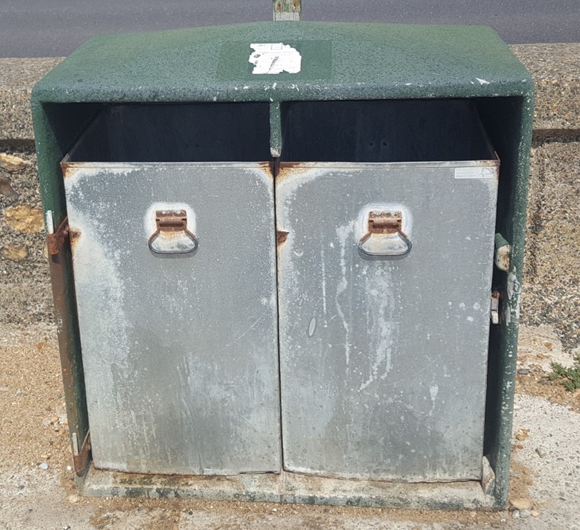 old seafront bins