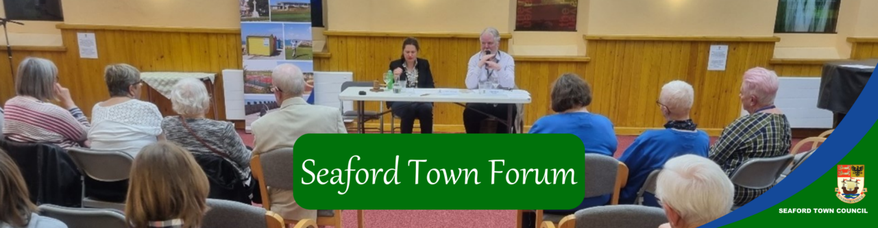 The Mayor of Seaford and Seaford Town Clerk at the Town Forum.