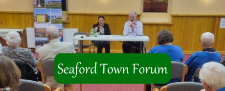 the Mayor of Seaford and Seaford Town Clerk at the Town Forum