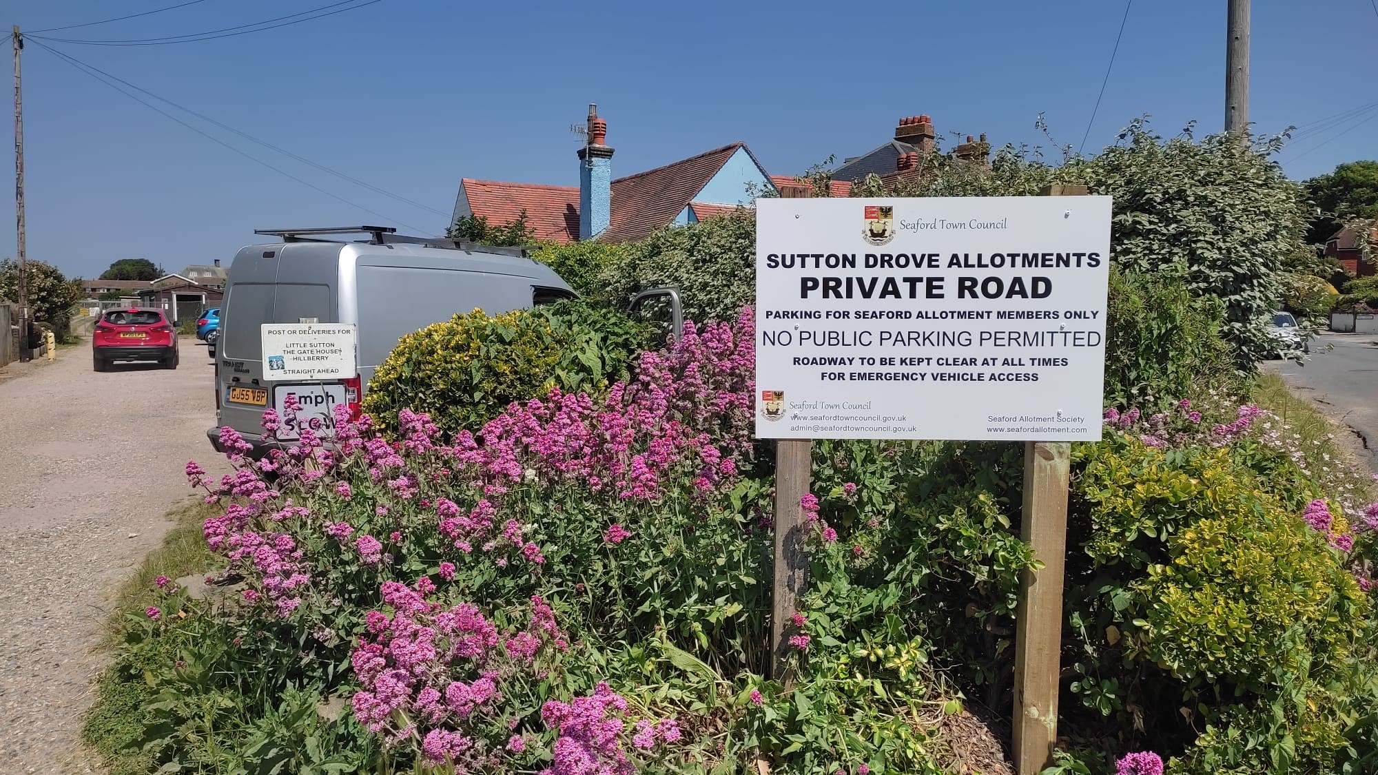 Sutton Drove Allotments with new improved sign recently installed