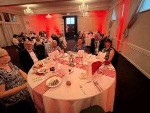 The Royal Society of St George (Seahaven) Celebrates the Coronation of King Charles III and Queen Camilla, meal at the EBM Centre in Peacehaven. 