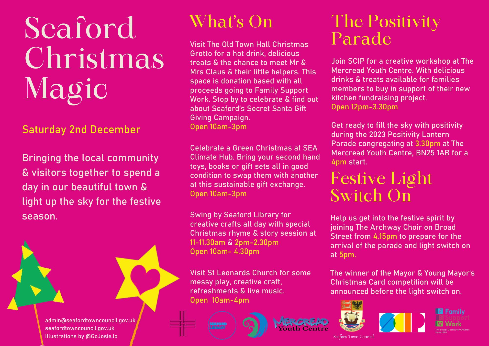 Poster with the following information: Seaford Christmas Magic on Saturday 2nd December.
