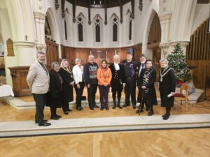 The Mayor of Seaford with Dignitaries inside St Leonard's Church in Seaford.