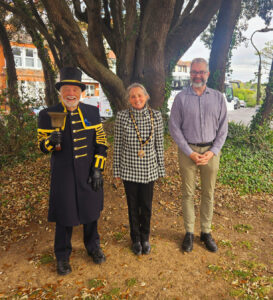 The Mayor and Deputy Mayor of Seaford with Seaford's Town Crier.