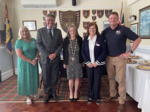 From left to right; Liz Holland of the RBL, Deputy Lieutenant Rear Admiral John Kingwell, Mayor of Seaford; Cllr Maggie Wearmouth, Cllr Linda Wallraven of the RBL and Area Manager of the RBL; Andy Phillips