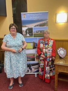 The Mayor of Seaford standing with Anne Vickers