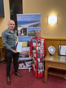 The Mayor of Seaford standing with Duncan Kerr