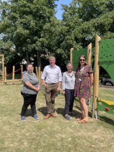 the Mayor attending Chyngton Fair- with MP, Amy Clarke HT of Chyngton School and Community Champion of Morrisons.