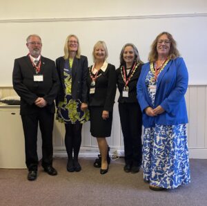 Left to right: Dep mayor Telscombe, consort of Peacehaven Mayor. Peacehaven Mayor, Mayor of Seaford, Mayor of Newhaven.