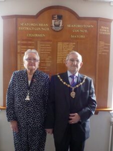 Former Mayoress, Vera Brown (left), and 2014 - 2015 Mayor of Seaford, former councillor Mark Brown (right).