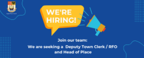 We're hiring speech bubble and loud speaker icon.