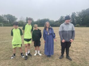 The Mayor of Seaford with pupils from Bowden House School.