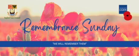 Remembrance Sunday, with red poppies in the background.