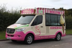 Pink and cream eco icecream