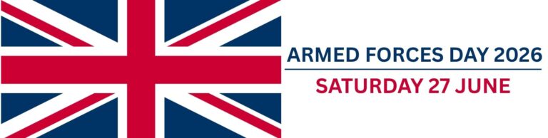 Union jack flag. Armed Forces Day. Saturday 27 June 2026.